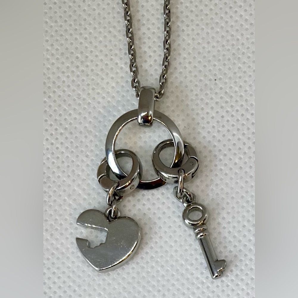 Fossil Necklace w/Heart and Key Charms